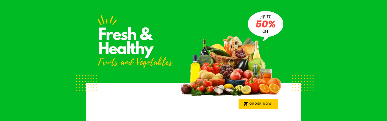 Green and Yellow Fruits and Vegetables Facebook Cover